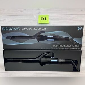 NEW .75” Bio Ionic Long Barrel Pro Curling Iron